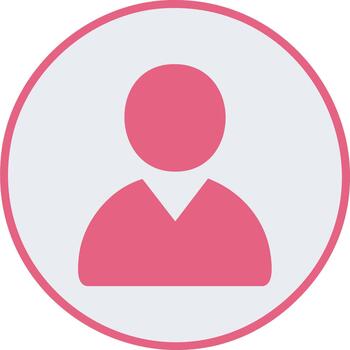 Generic User Profile Icon in Pink and Gray Circle for Website or App Design vector