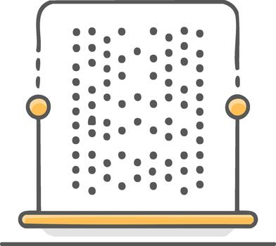 iluminado braille monitor moderno accesible tecnología dispositivo para visualmente dañado lectores vector