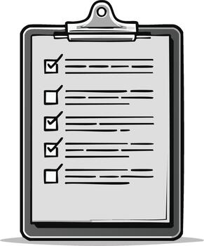 Clipboard with Checkmarks Shows Completed Task List or Checklist Isolated vector