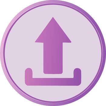 Upward Arrow Within Circle for Upload Interface Icon, Gradient Button, Modern, Simple Graphic Illustration vector