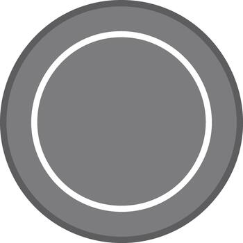 Neutral Gray Round Badge with White Outline Simple Circular Icon Graphic Element Symbol Emblem Design vector