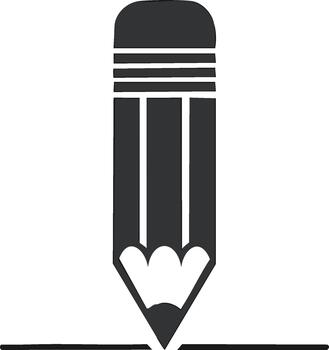 Pencil Drawing Line Illustration. A Simple Icon of Graphite Tool for Writing and Sketching. Black Symbol for Design Projects vector
