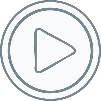 Play Button Symbol in a Circle Frame for Media Interface or Player Design Navigation Button in Simple Line Art Design vector