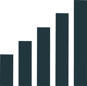 creciente bar gráfico icono Progreso gráfico negocio datos análisis diagrama indicador señal fuerza creciente concepto vector
