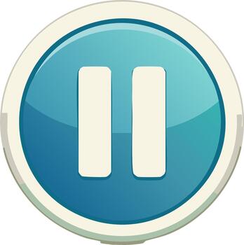 ilustración de un brillante azul pausa botón icono usado para multimedia controlar y solicitud diseños audio controlar símbolos vector