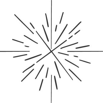 radiante Starburst rayos y líneas emanar desde un central punto, gráfico diseño elemento en blanco fondo vector