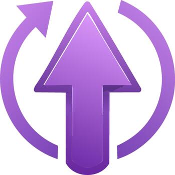 Purple Refresh Arrow Circle Loop Symbol Directional Pointer Upward Reload vector