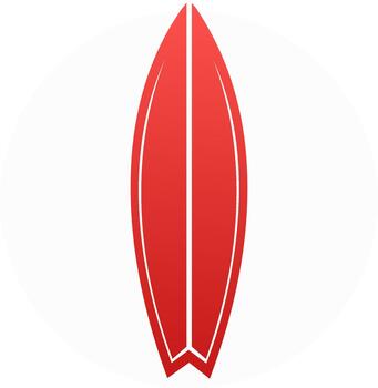 un rojo tabla de surf ilustración con degradado diseño desplegado centralmente en circular marco vector