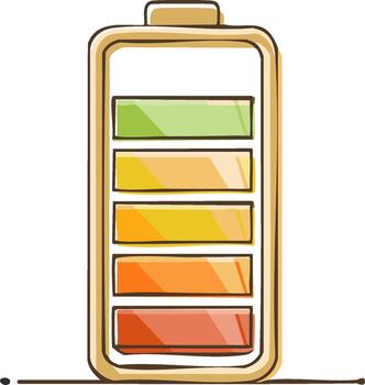 Battery Level Indicator Representing Power Storage Capacity Energy Availability Device Status vector