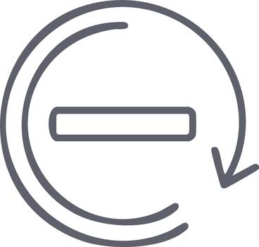 Undo delete or remove outline symbol with looping arrow for graphic element and design projects on white background vector