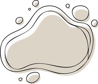 Abstract blob shape in earth tones with line drawing accents creates eye catching graphic element vector