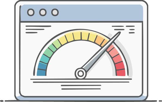 sitio web velocidad prueba con calibre demostración actuación, indicador, digital solicitud o software eficiencia, y supervisión vector