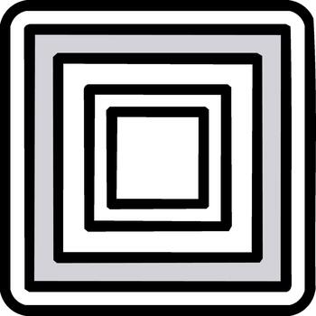 concéntrico cuadrado icono diseño con sombra gráfico sencillo cuadrado logo vector