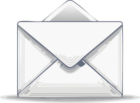 sencillo correo icono ilustración de abierto sobre para mensaje, carta, información, y comunicación vector