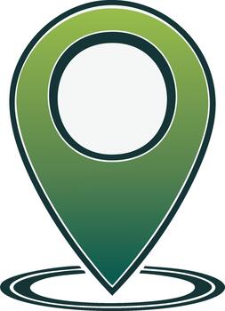 Green Gradient Location Pin Icon for Navigation or Travel Applications and Design vector