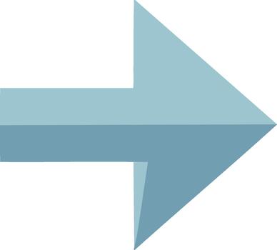 Blue Arrow Illustration Pointing Right Direction Indicator Simple Design Minimalist Style vector