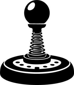 Retro Game Controller with Knob on Spring Isolated Gamepad Joy Stick vector