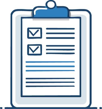 Lista de Verificación portapapeles con comprobado cajas y líneas ilustración para tarea administración vector