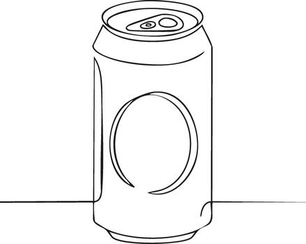 Single Line Drawing of a Can with Editable Label Space Minimalist Modern Design vector
