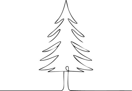 minimalista soltero continuo línea dibujo de un sencillo Navidad árbol simbolizando el espíritu de Días festivos vector