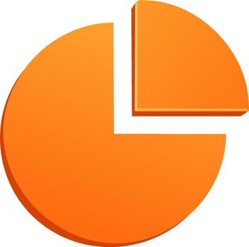 naranja 3d tarta gráfico para negocio datos análisis y Estadísticas vector