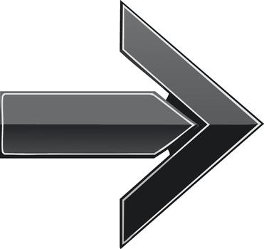 pulcro metálico flecha señalando Derecha dirección indicador navegación moderno diseño vector