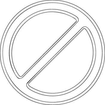 prohibición firmar contorno icono aislado. hacer no entrar símbolo en sencillo línea estilo. advertencia la carretera firmar para prohibir prohibido comportamiento vector