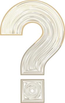 Intricate Question Mark Illustration Stylized Lines Forming Curvilinear Question Mark on Clean Background, Artistic Design Element vector