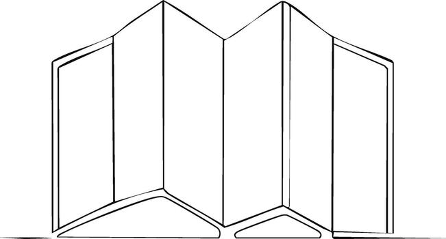Simple Outline Icon of Open Folded Map for Travel Adventure Planning vector