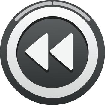 rebobinar botón con flechas y jugar Progreso bar para o audio reproducción vector