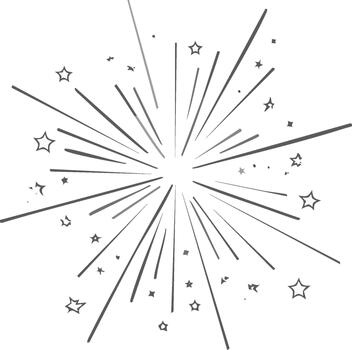 muy lleno estrella línea arte, rayos de sol diseño, explosión gráfico, celebracion elemento, Fuegos artificiales diseño elemento vector