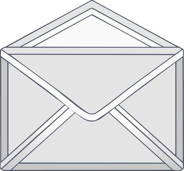 minimalista abierto sobre gráfico para correo, mensajería, comunicación, y correspondencia vector
