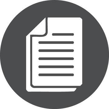 Document icon depicting two sheets of paper with text lines in white on grey circle backdrop vector