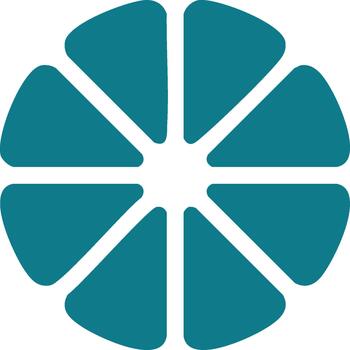 geométrico verde azulado circulo dividido dentro segmentos visual elemento gráfico diseño icono diseño ilustración vector