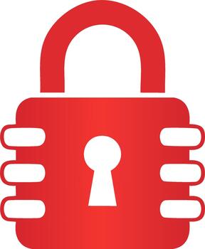 Red Combination Lock Icon for Security and Privacy Concepts vector