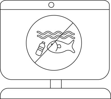 Minimalist illustration of environmental pollution on computer screen vector