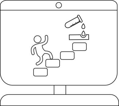 resumen ilustración de científico Progreso en computadora pantalla vector