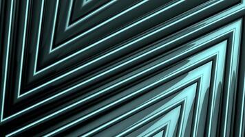 resumen geométrico modelo con brillante cian líneas y oscuro antecedentes. video