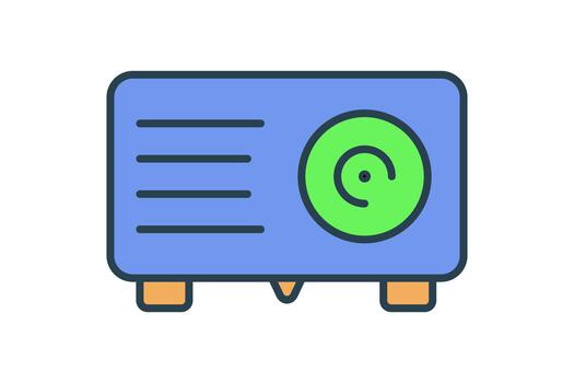 proyector icono. icono relacionado a presentación. plano línea icono estilo. sencillo diseño editable vector