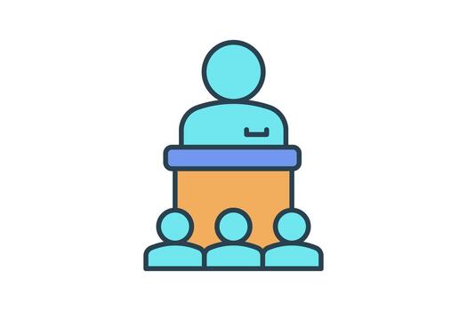 coloquio icono. icono relacionado a presentación. plano línea icono estilo. sencillo diseño editable vector