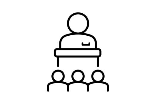 coloquio icono. icono relacionado a presentación. línea icono estilo. sencillo diseño editable vector