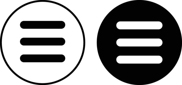 menu icon set. Website navigation symbols. Hamburger web. List menu sign. App burger icons. three horizontal bars. Squares dots and ellipsis vector