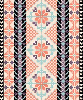 Colorful geometric textile pattern design vector