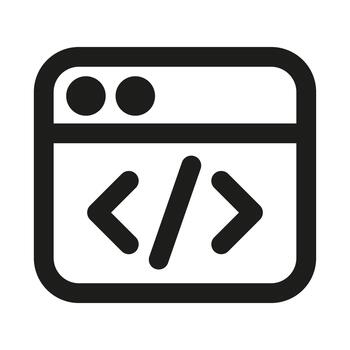 codificación ventana línea icono. profesional minimalista símbolo diseñado como un prima línea icono para web desarrollo, programación, y software diseño vector