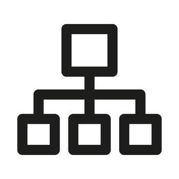 Organization Diagram Line Icon. Professional minimalist symbol designed as a premium line icon for structure, hierarchy, and business management vector