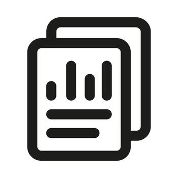 Analytics Document Line Icon. Professional minimalist symbol designed as a premium line icon for data analysis and business insights vector