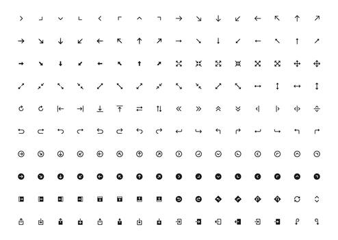 conjunto de flecha iconos flechas para el sitio web y aplicación vector