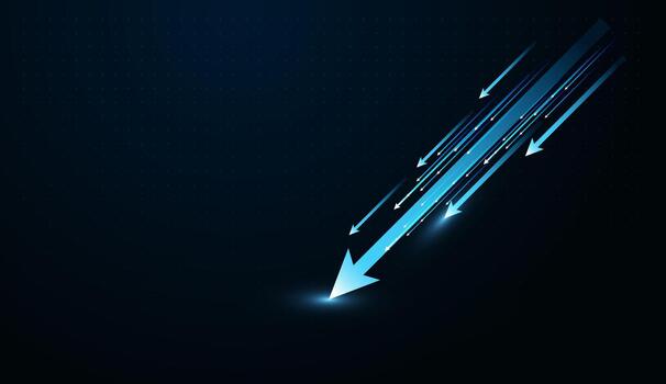 Blue arrows on dark background vector