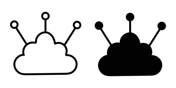 nube conexión icono minimalista diseño digital red comunicación contorno símbolo almacenamiento tecnología plataforma en línea Servicio datos transferir información vector