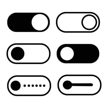 palanca cambiar botón ui íconos conjunto ilustración vector